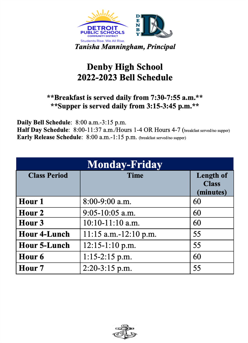 Parent Information Bell Schedules